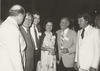 Reception at Border Governors Conference in Brownsville, TX, June 1979. Harlingen Mayor Bob Youker at left; US Ambassador to Mexico Patrick Lucey, Governor Bruce King of New Mexico, Governor and Mrs. Clements, and Bill Perrin of Brownsville. [e_cle_007092] 
